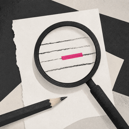 Editorial illustration of close editorial attention
