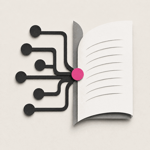 Editorial illustration of technical pathways becoming a clear page